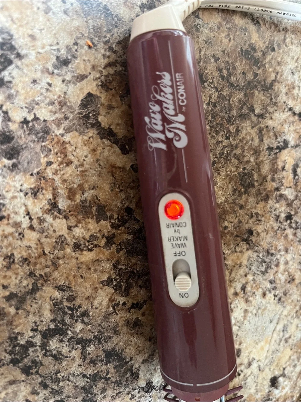 Vintage Conair Wave Makers Professional Curling Iron - Burgundy case